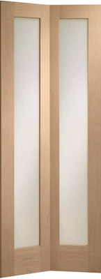 Space saving Oak Internal Pattern 10 Bi-Fold Glazed Door