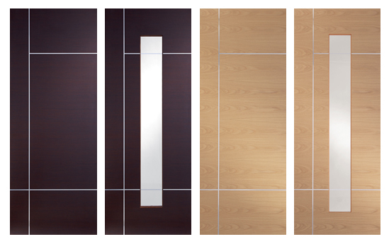 Modern Caserta Internal Doors with Aluminium strips