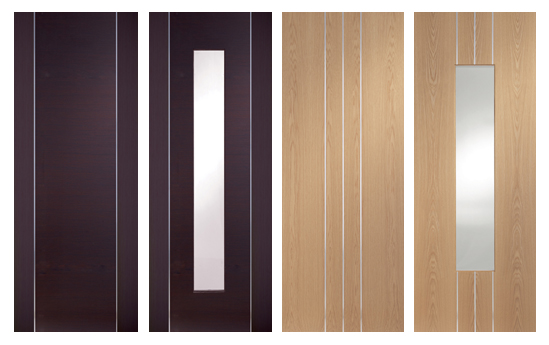 Contemporary Forli Wenge and Barletta Oak Internal Doors