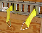 Image of horizontal E-track with two rope tie off fittings