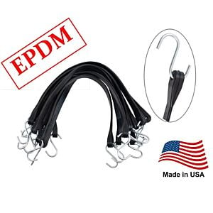 EPDM Tarp Bungee Straps -50 Pack, Made in USA